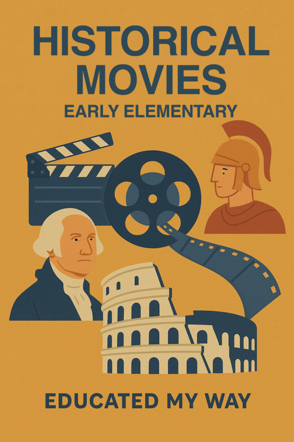 Cover image of the Historical Movie Curriculum for early elementary learners, created by Educated My Way